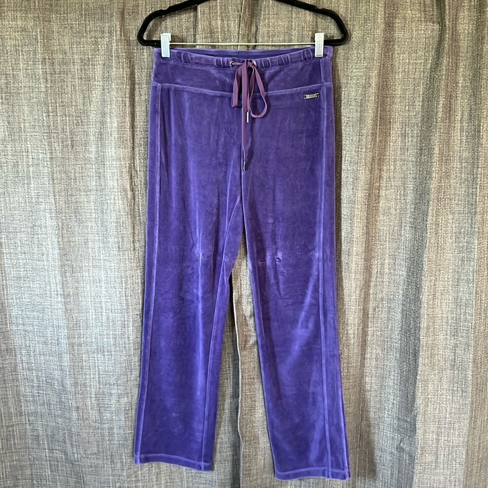Calvin Klein performance quick dry purple velour track pants casual size small
